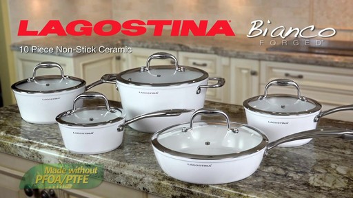 Lagostina Bianco White Ceramic Forged Cookware Set - image 10 from the video