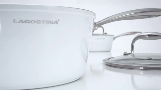 Lagostina Bianco White Ceramic Forged Cookware Set - image 3 from the video