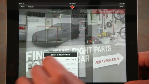 Canadian Tire iPad app: My Garage Feature  - image 2 from the video