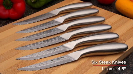  Lagostina Hand Hammered Cutlery Set, 14-pc - image 7 from the video