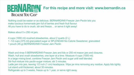  Freezer Jam - Bernardin - image 10 from the video