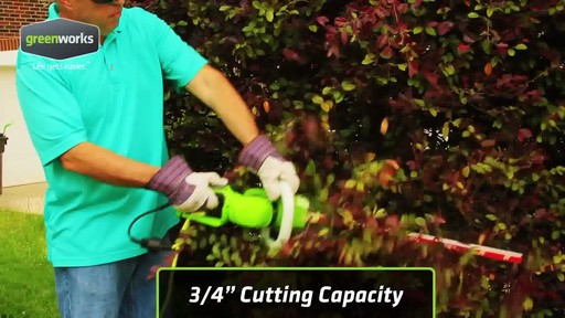 Greenworks 4A Electric Hedge Trimmer - image 8 from the video