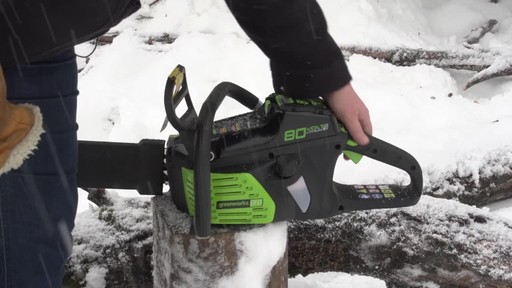 Greenworks 80V Cordless Chainsaw - Arlene's Testimonial - image 4 from the video