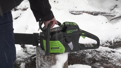Greenworks 80V Cordless Chainsaw - Arlene's Testimonial - image 5 from the video
