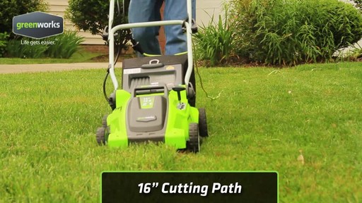 Greenworks 10 A 16-in Electric Lawn Mower - image 5 from the video