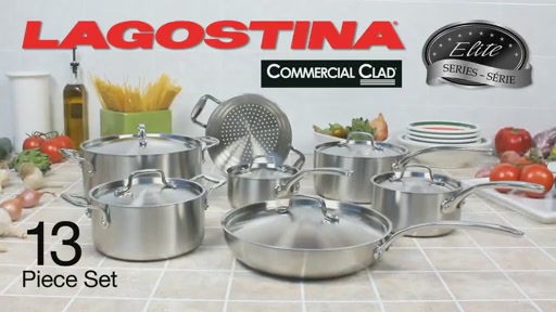 Lagostina 3-Ply 13-Piece Clad Cookware Set - image 10 from the video