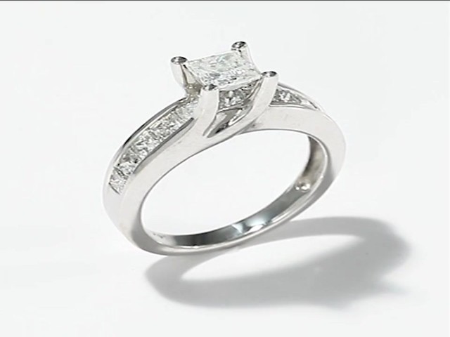 Diamond Engagement Ring|2 ct tw Princess-cut|14K White Gold - image 1 ...