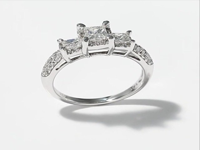 Diamond Engagement Ring|1 ct tw Princess-cut|14K White Gold - image 6 ...