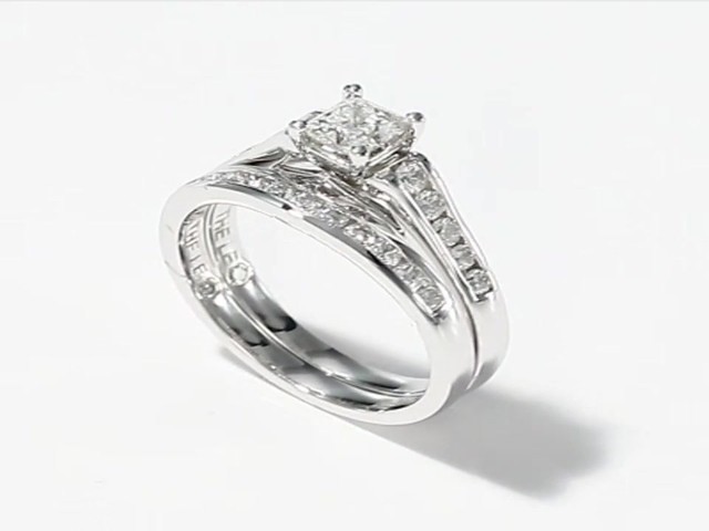 Leo Diamond Bridal Set|1 ct tw Princess-cut|14K White Gold - image 10 ...