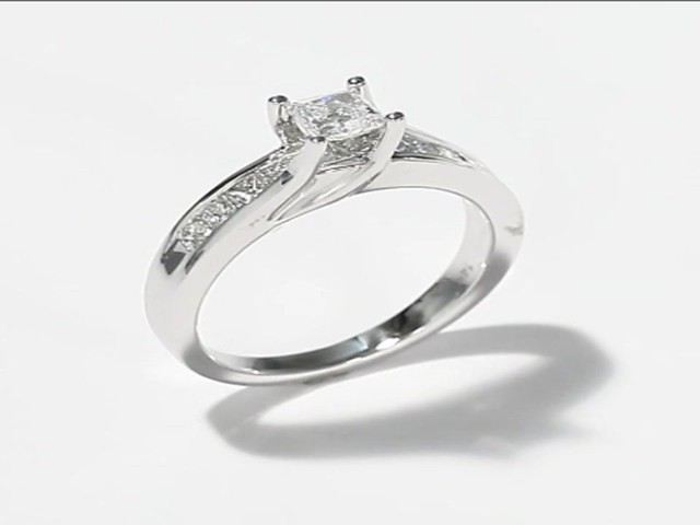 Diamond Engagement Ring|1 ct tw Princess-cut|14K White Gold - image 1 ...