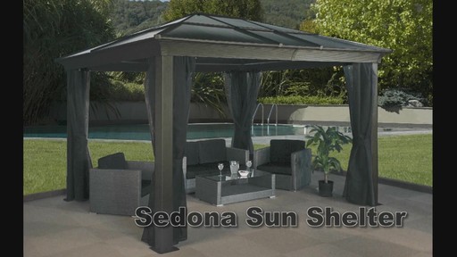 Sedona Hard-Top Sun Shelters with Mosquito Netting Option - image 1 from the video