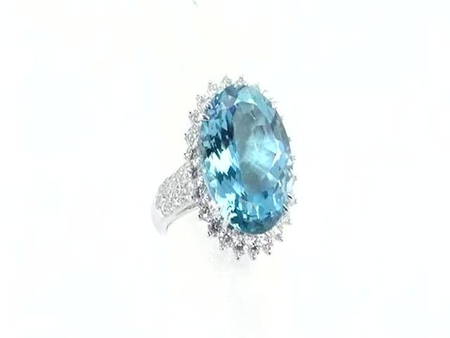 Aquamarine Diamond Ring - image 10 from the video