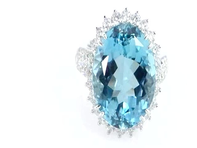 Aquamarine Diamond Ring - image 3 from the video