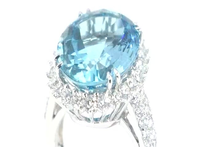 Aquamarine Diamond Ring - image 5 from the video
