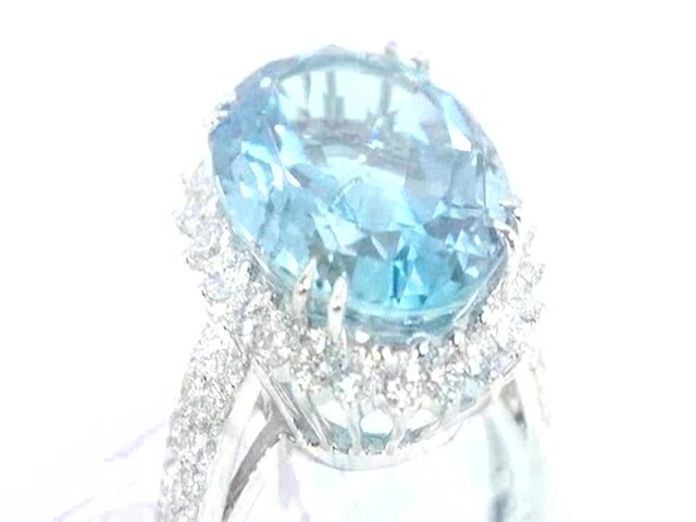 Aquamarine Diamond Ring - image 6 from the video