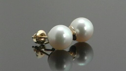 Akoya Cultured Pearl Earrings (9mm) - image 8 from the video