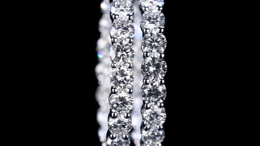 Round Brilliant Diamond Hoop Earrings 14kt White Gold - image 7 from the video