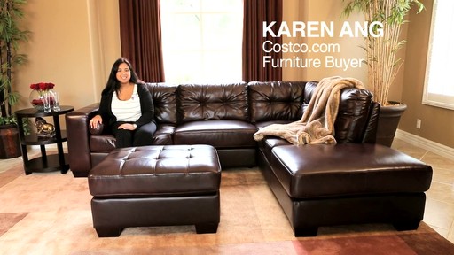 Landsford Leather Sectional and Ottoman - image 10 from the video