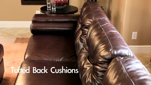 Landsford Leather Sectional and Ottoman - image 4 from the video