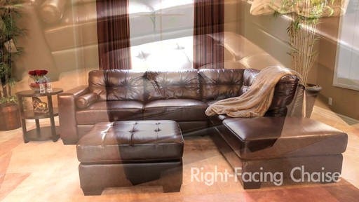 Landsford Leather Sectional and Ottoman - image 8 from the video