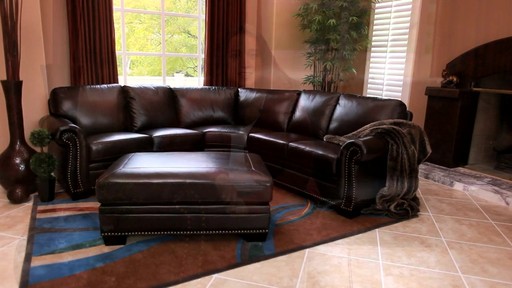 Santa Monica Top Grain Leather Sectional and Ottoman - image 1 from the video