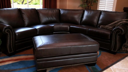 Santa Monica Top Grain Leather Sectional and Ottoman - image 8 from the video