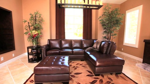 Encore Top Grain Leather Sectional and Ottoman - image 1 from the video