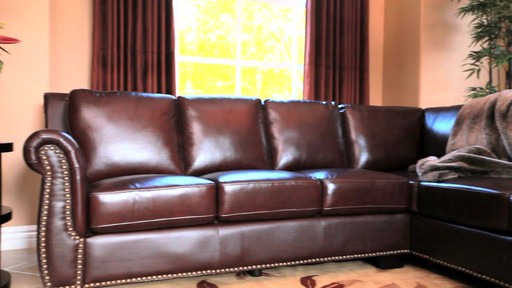 Encore Top Grain Leather Sectional and Ottoman - image 10 from the video