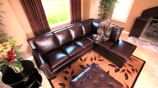 Encore Top Grain Leather Sectional and Ottoman - image 3 from the video