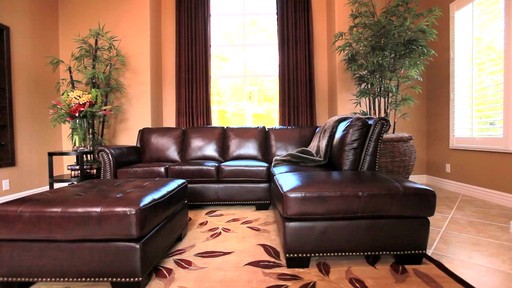 Encore Top Grain Leather Sectional and Ottoman - image 5 from the video