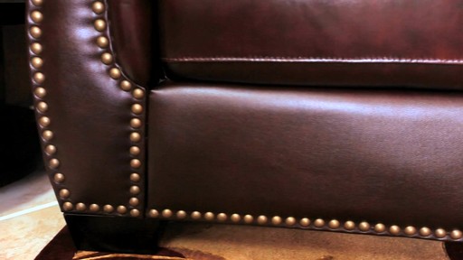 Encore Top Grain Leather Sectional and Ottoman - image 6 from the video